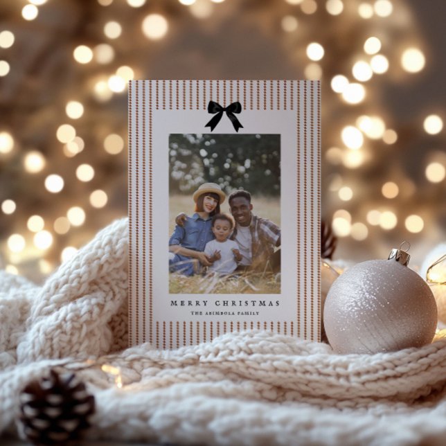 Preppy Bow Photo Holiday Card (Creator Uploaded)