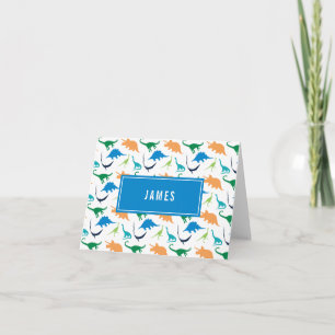 Preppy Boy Dinosaur Personalized Thank You Notes