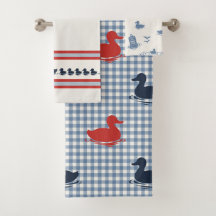 Preppy Boys Duck & Gingham Navy Red Smoke Blue