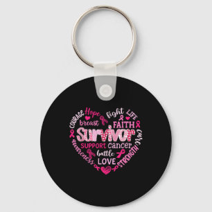Preppy Breast Cancer Fight Suprt Hope Strength P  Keychain