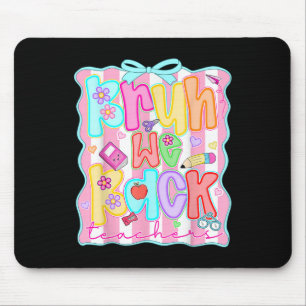 Preppy Bruh We Back Groovy Back To School Teacher Mouse Pad