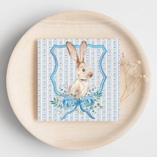 Preppy Bunny Blue Napkin