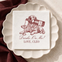 Preppy Burgundy Golden Retriever Wedding