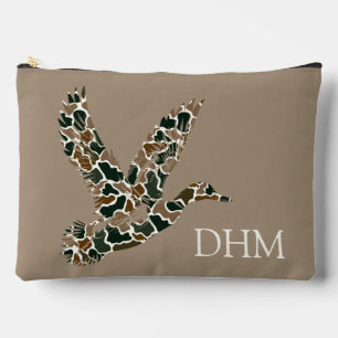 Preppy Camouflage Mallard Duck Monogram Accessory Pouch