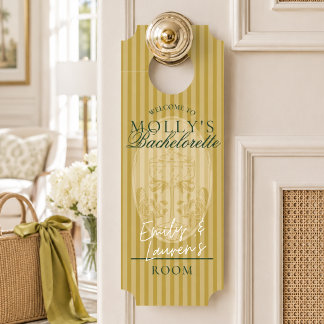Preppy Chartreuse Stripe Bachelorette Weekend Door Hanger