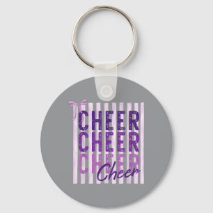 Preppy Cheer Purple Cheerleader Team Squad Kids Keychain