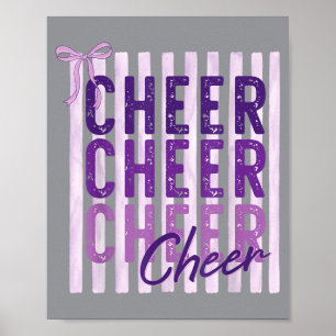 Preppy Cheer Purple Cheerleader Team Squad Kids Poster