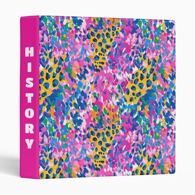 Preppy Cheetah Print Binder (Front/Spine)