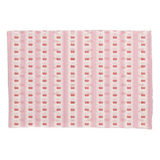 Preppy Cherry Stripes - Pink and Off White Pillowcase