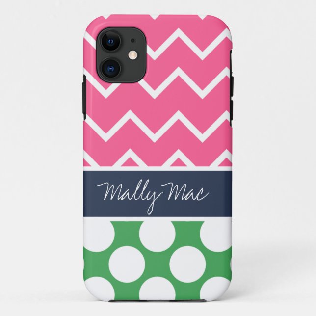 Preppy Chevron Dot Mally Mac iPhone 5  Case (Back)