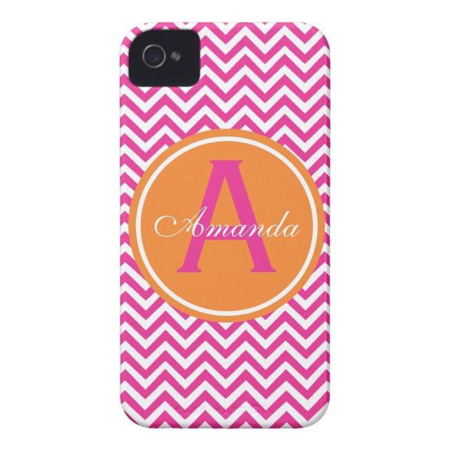 Preppy Chevron in Hot Pink Case-Mate iPhone Case (Back)