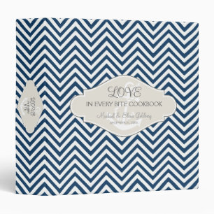 Preppy Chevron Stripe Modern Nautical Anchor Binder