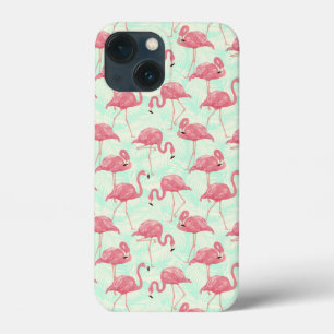 Preppy Chic Elegant Pink Flamingo Pattern iPhone 13 Mini Case
