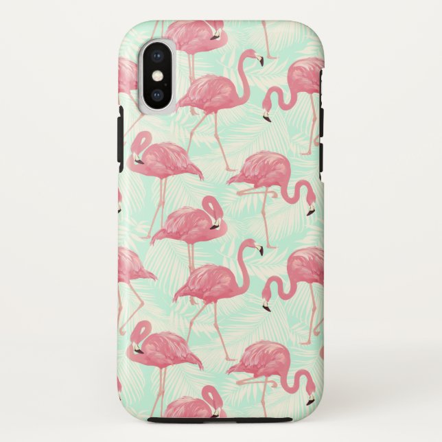 Preppy Chic Elegant Pink Flamingo Pattern Case-Mate iPhone Case (Back)