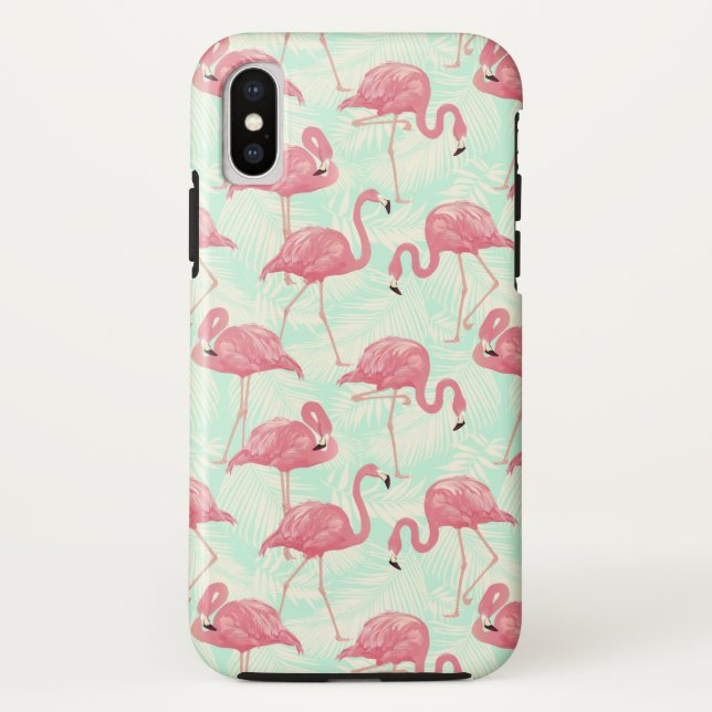 Preppy Chic Elegant Pink Flamingo Pattern Case-Mate iPhone Case (Back)