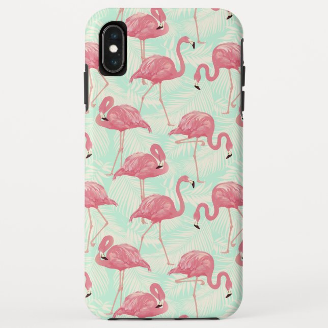 Preppy Chic Elegant Pink Flamingo Pattern Case-Mate iPhone Case (Back)