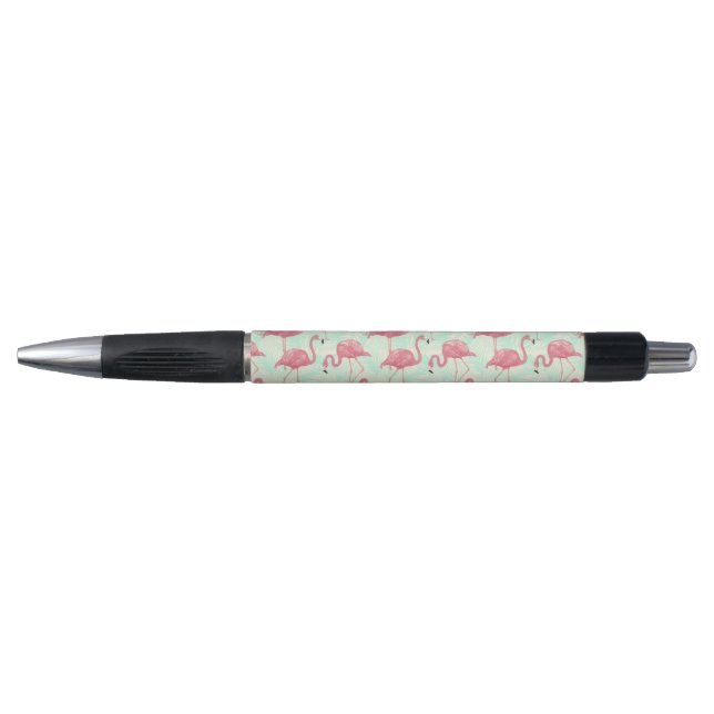 Preppy Chic Elegant Pink Flamingo Pattern Pen (Front)
