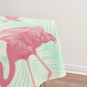 Preppy Chic Elegant Pink Flamingo Pattern Tablecloth