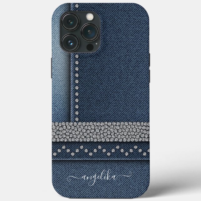 Preppy Chic Stylish Denim Case-Mate iPhone Case (Back)