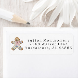 Preppy Chinoiserie Christmas Gingerbread Address