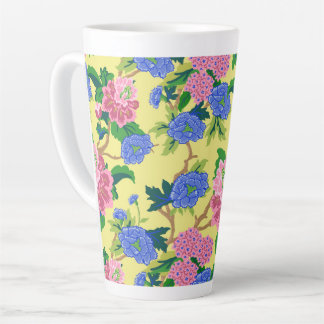 Preppy Chinoiserie Floral Latte Mug