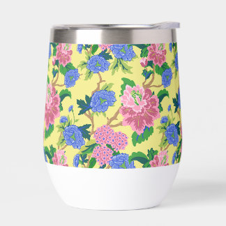 Preppy Chinoiserie Floral Wine Tumbler