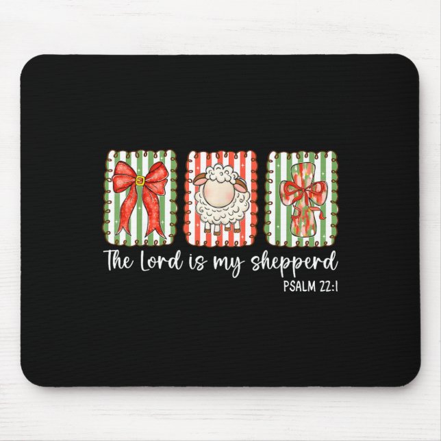 Preppy Christian Bible Verse The Lord Is My Shephe Mouse Pad (Front)