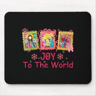 Preppy Christian Christmas Joy Coquette Jesus Nati Mouse Pad