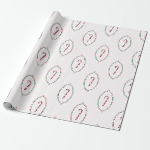 Preppy Christmas Candy Cane Wrapping Paper