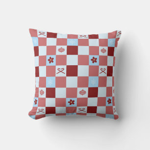 Preppy Christmas Check Throw Pillow