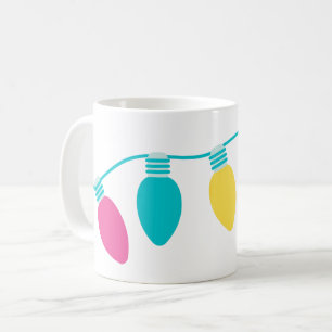 Preppy Christmas Lights Personalized Coffee Mug
