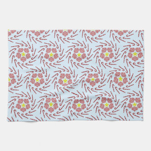 Preppy Christmas Pinwheel Kitchen Towel