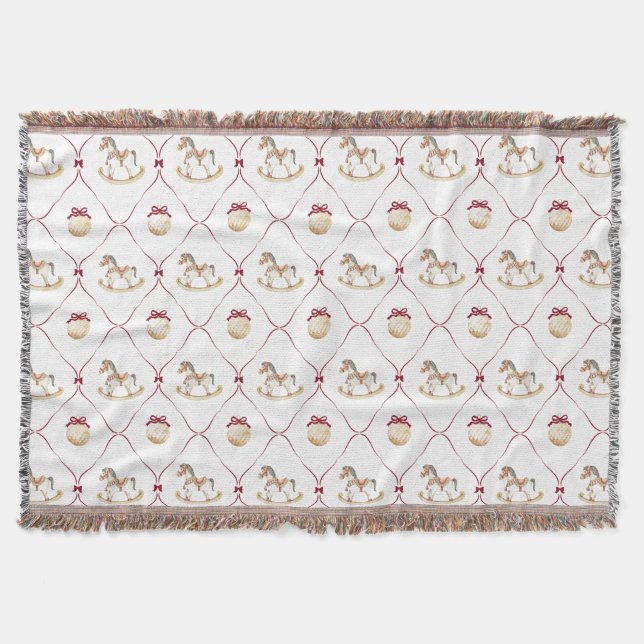 Preppy Christmas Throw Blanket (Front)