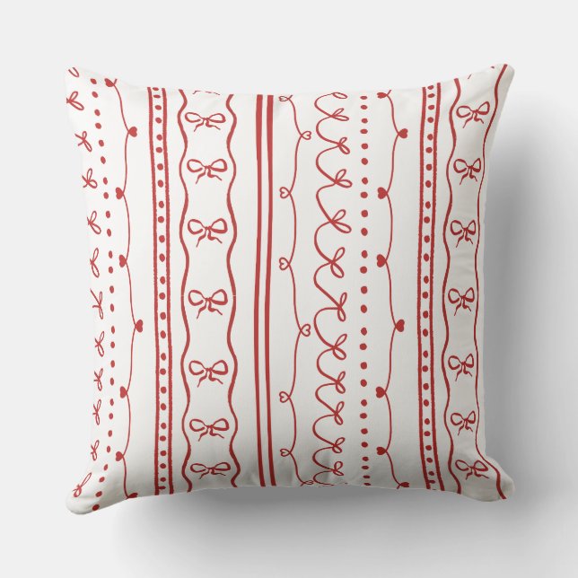 Preppy Christmas Throw Pillow (Back)