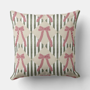 Preppy Christmas Throw Pillow
