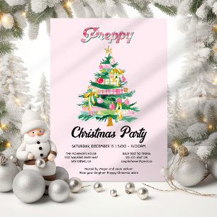 Preppy Christmas Tree Party Invitation
