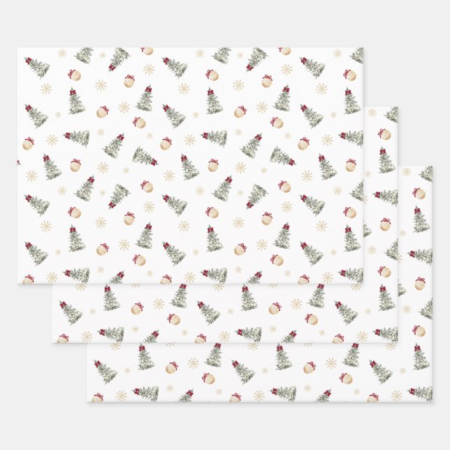 Preppy Christmas Wrapping Paper Sheet (Set)