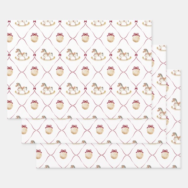 Preppy Christmas Wrapping Paper Sheet (Set)