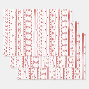Preppy Christmas Wrapping Paper Sheet