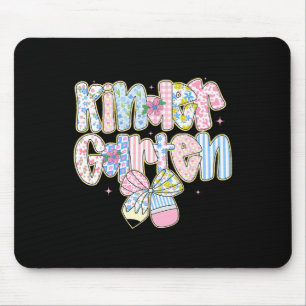 Preppy Ck To School Floral Kindergarten Coquette G Mouse Pad