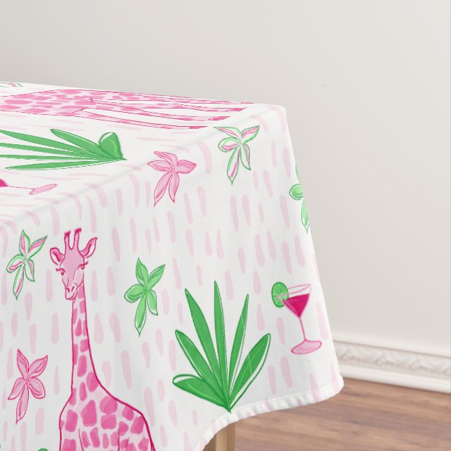 Preppy Classic Giraffes and Cosmopolitans Jungle  Tablecloth (In Situ)