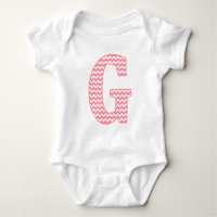 Preppy Classic Pink Chevron Letter G Monogram