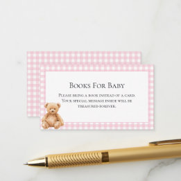Preppy Classic Teddy Bear Baby Shower Enclosure C Card