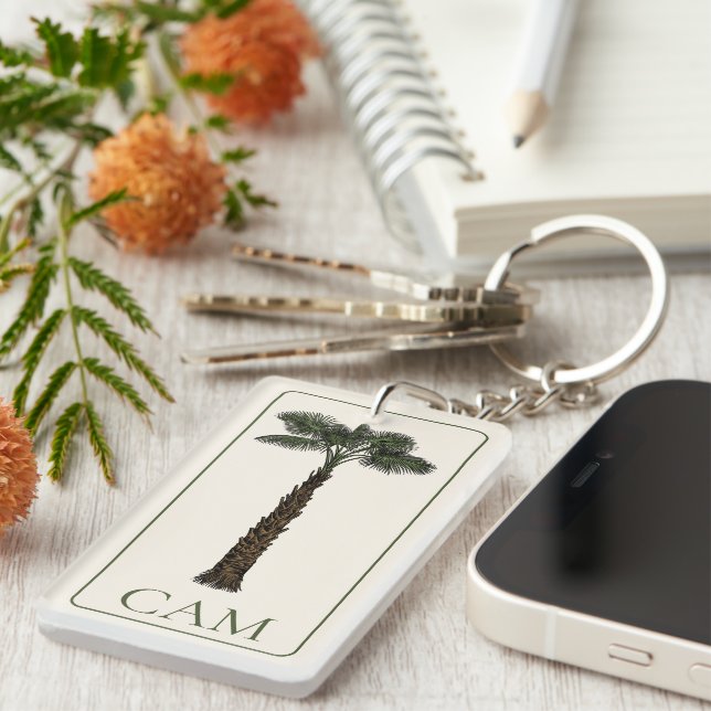 Preppy Coastal Palm Tree Monogram (Devant droit)