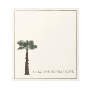 Preppy Coastal Palm Tree Personalized Notepad
