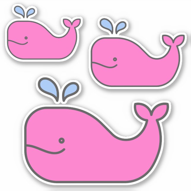 Preppy Coastal Pink Whales  (Front)