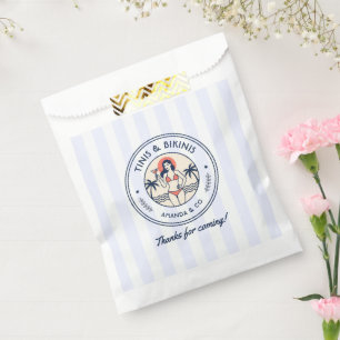 Preppy Coastal Tinis & Bikinis Beach Bachelorette Favour Bag
