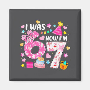Preppy Coquette Bow I Was 6 Now I'm 7 7th Birthday Magnet