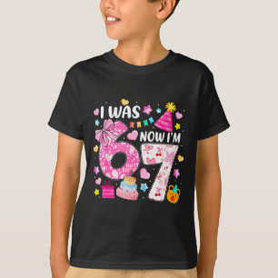 Preppy Coquette Bow I Was 6 Now I'm 7 7th Birthday T-Shirt