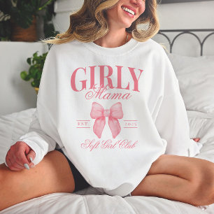 Preppy Coquette Mama Personalized Girly Mom Pink Sweatshirt